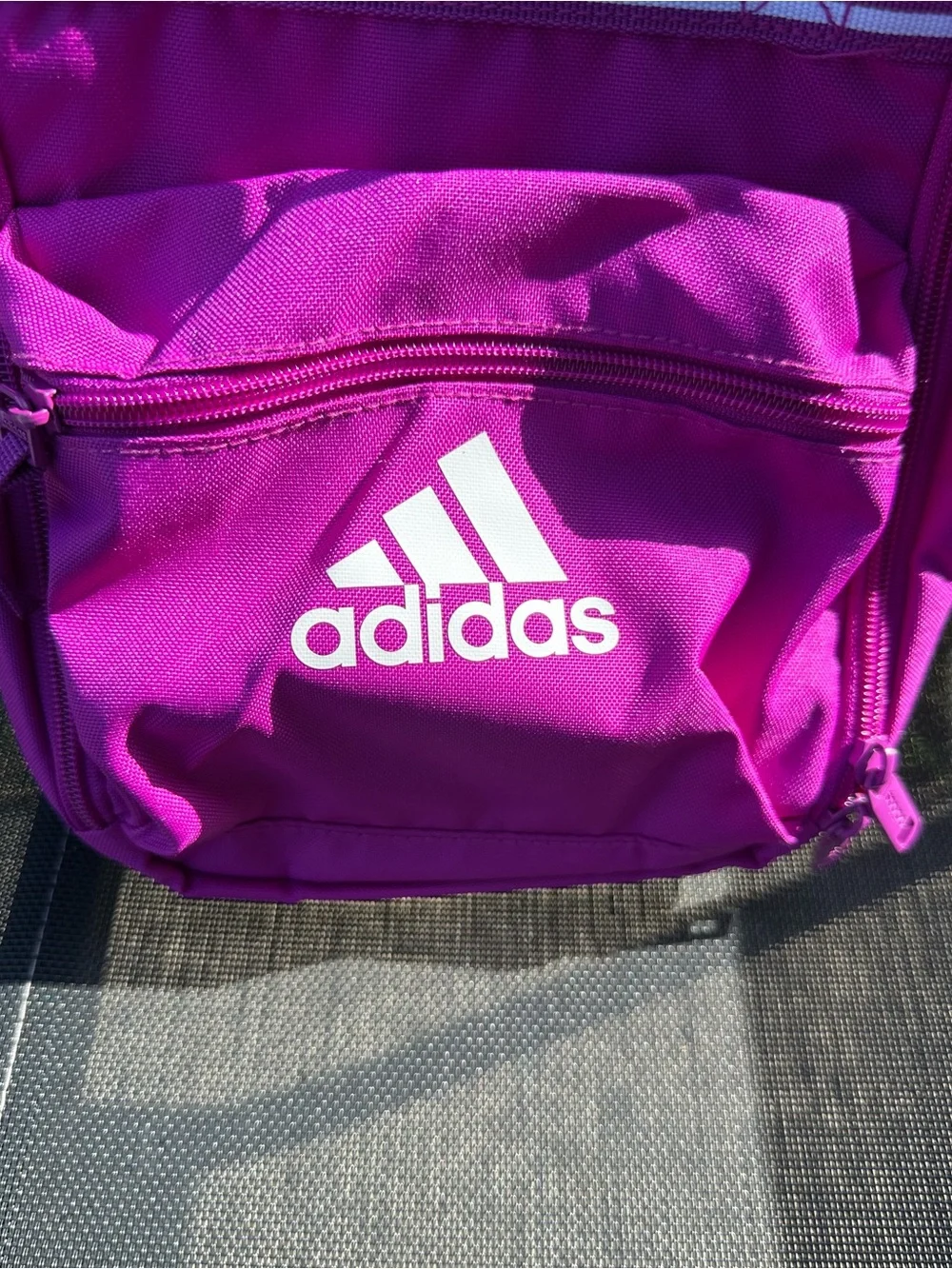Adidas Squad Insulated Lunch Bag fuchsia pink white Adidas logo on the front